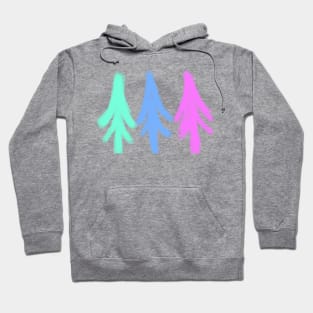 Purple blue orange watercolor Christmas tree art Hoodie